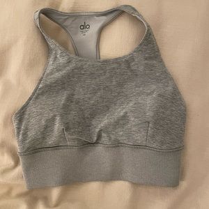 Alo Yoga Athletic Heather Grey Sports Bra